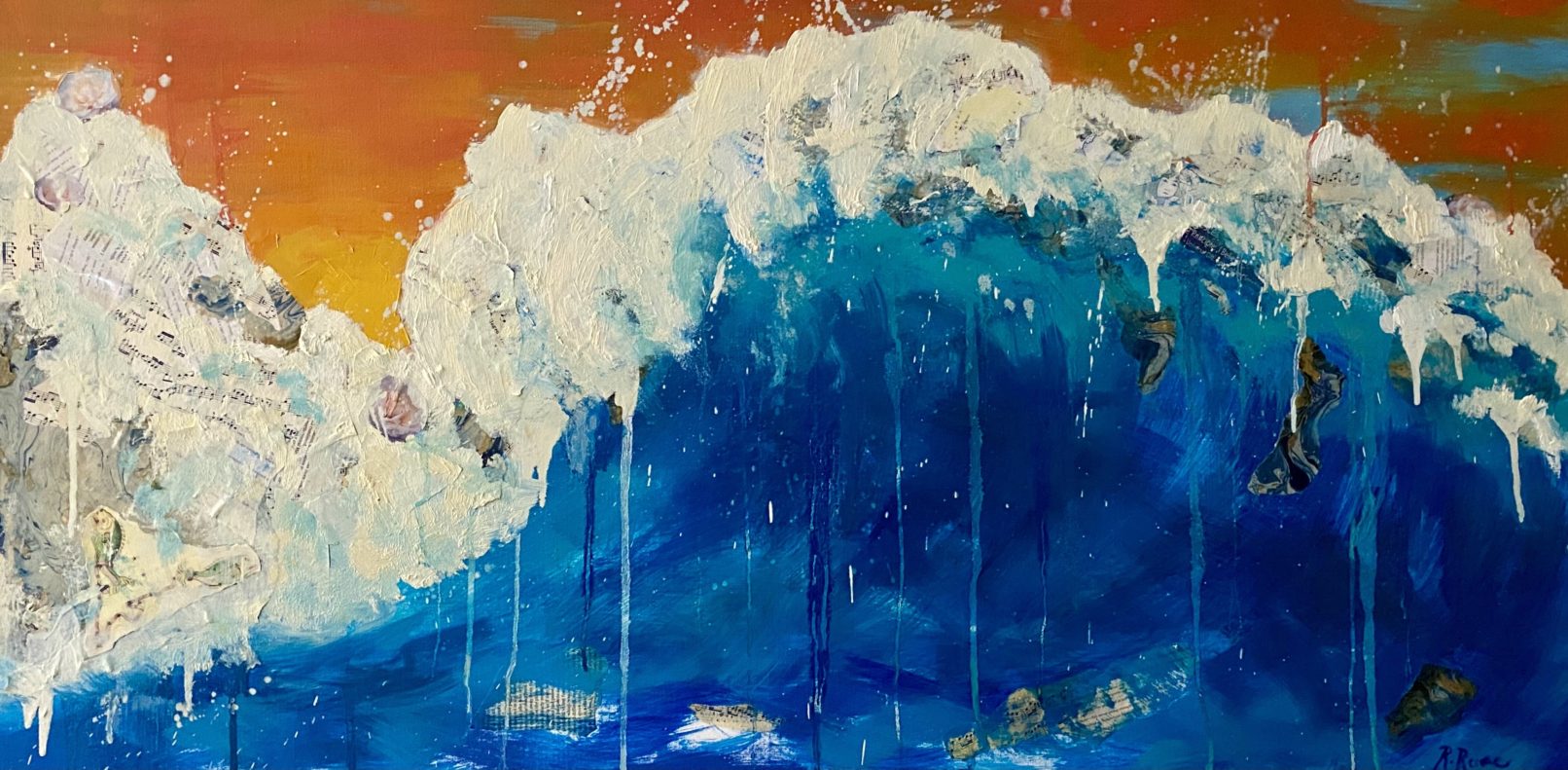 Ocean Wave Painting by award-winning artist Rhianna Rose Hixon